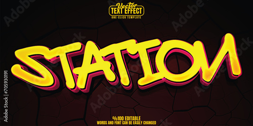 Graffiti editable text effect, customizable spray and street 3D font style