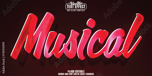 Music editable text effect, customizable song and party 3D font style