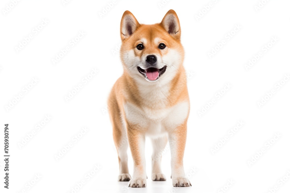 Young Akita Inu dog on white background