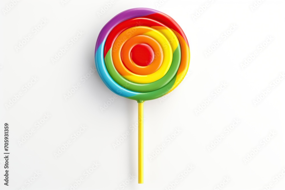 Colorful rainbow lollipop on white background Colorful rainbow lollipop on white background
