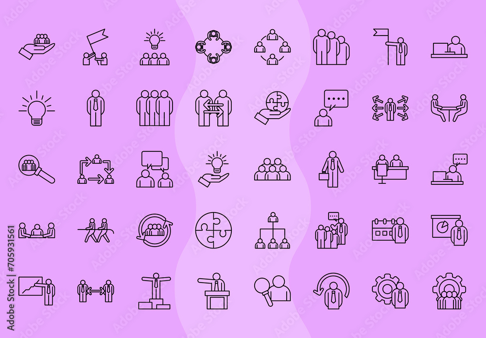 Line Business People Icon Set Stock Template | Adobe Stock