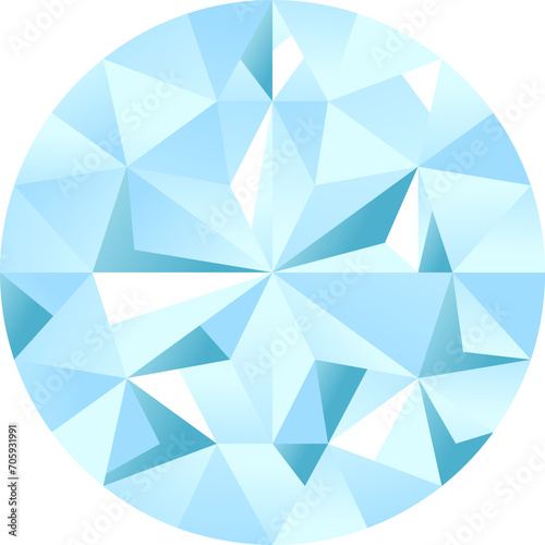 Blue diamond geometric pattern. Faceted jewel texture design. Shiny crystal or precious gemstone concept vector illustration.