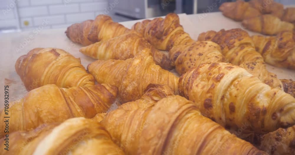 croissants sale in the shop and on the market croissants sale in the shop and on the market