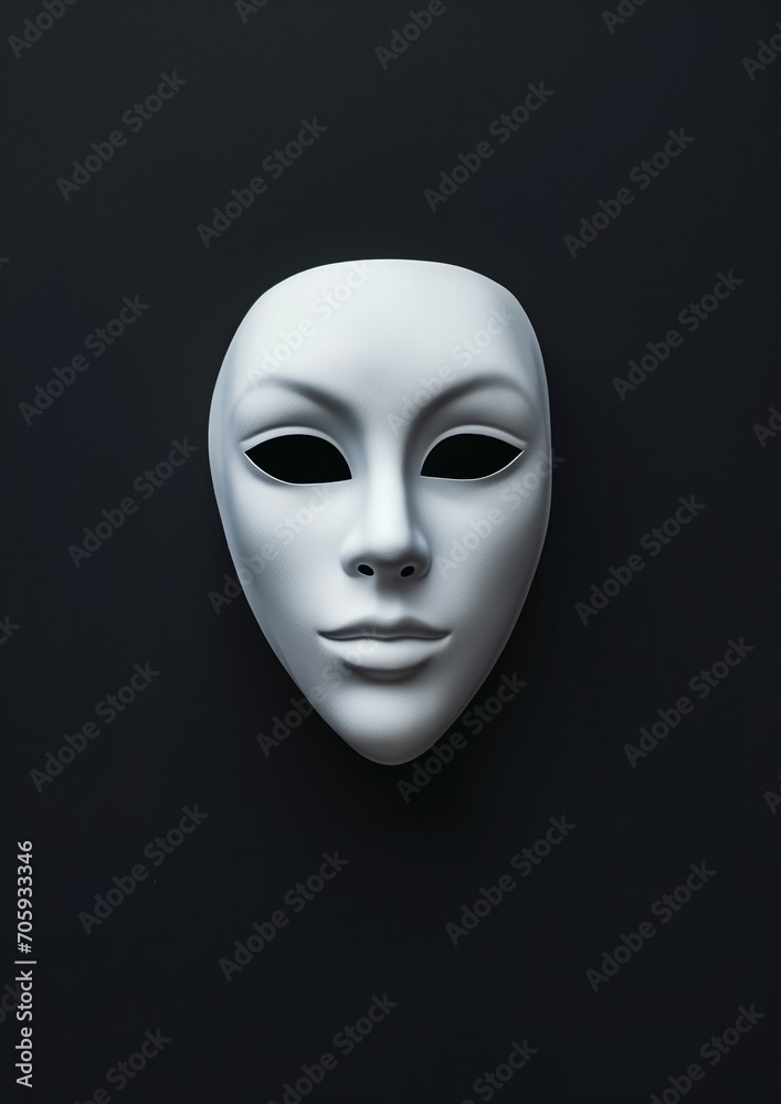 mask on dark background, .halloween scary banner.