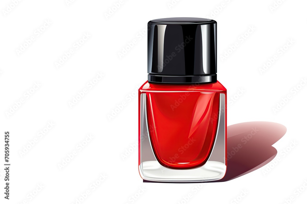 Illustration of bottle of red nail polish on white background Illustration of bottle of red nail polish on white background