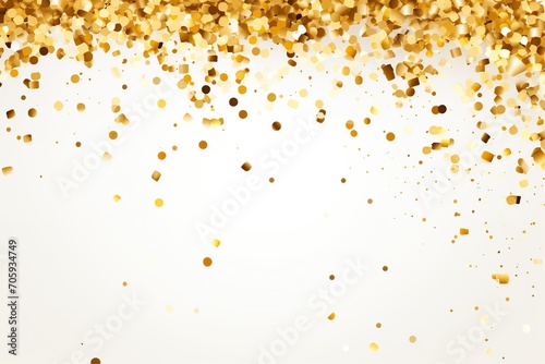 Colorful falling confetti on white background