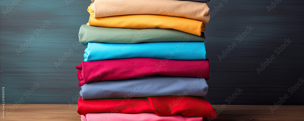Pile of t shirts in various colors isolated. Pile of t shirts in various colors isolated.
