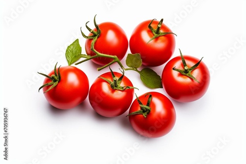 Fresh tomatoes on white background. Generative AI