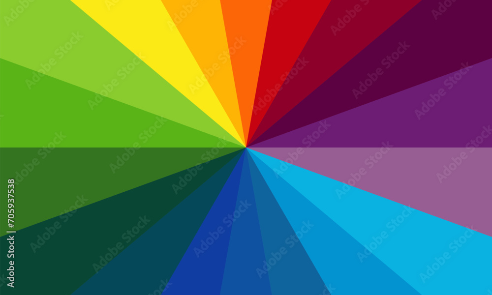 Colorful rainbow vector bakcground. Bright design with colorful lines. Colorful rainbow design vector illustration. Bright color design background. Trendy rainbow art