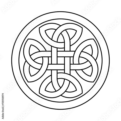 Celtic style vector element. Decorative line art illustration.