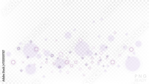 Abstract Violet Bokeh on White Transparent Pattern, Ready for PNG Export, Vector Illustration
