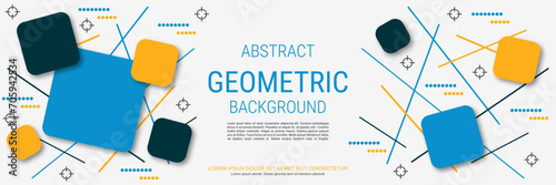 Modern trendy banner vector design template. White background with abstract geometric style elements