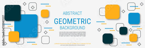 Modern trendy banner vector design template. White background with abstract geometric style elements