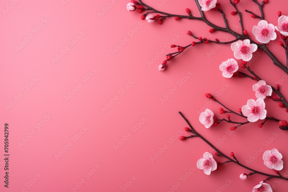 chinese new year background with blossoms chinese new year background with blossoms