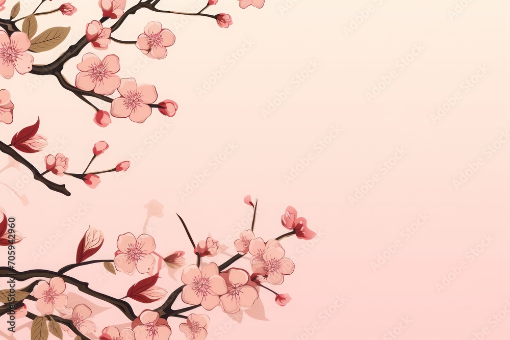 Fototapeta premium chinese new year background with blossoms