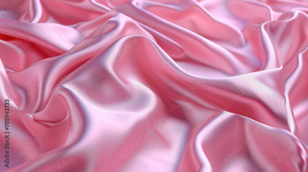 Fototapeta premium Elegant Pink Satin Fabric Background with Luxurious Texture