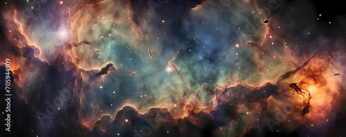 beautiful nebula mist in the space photo