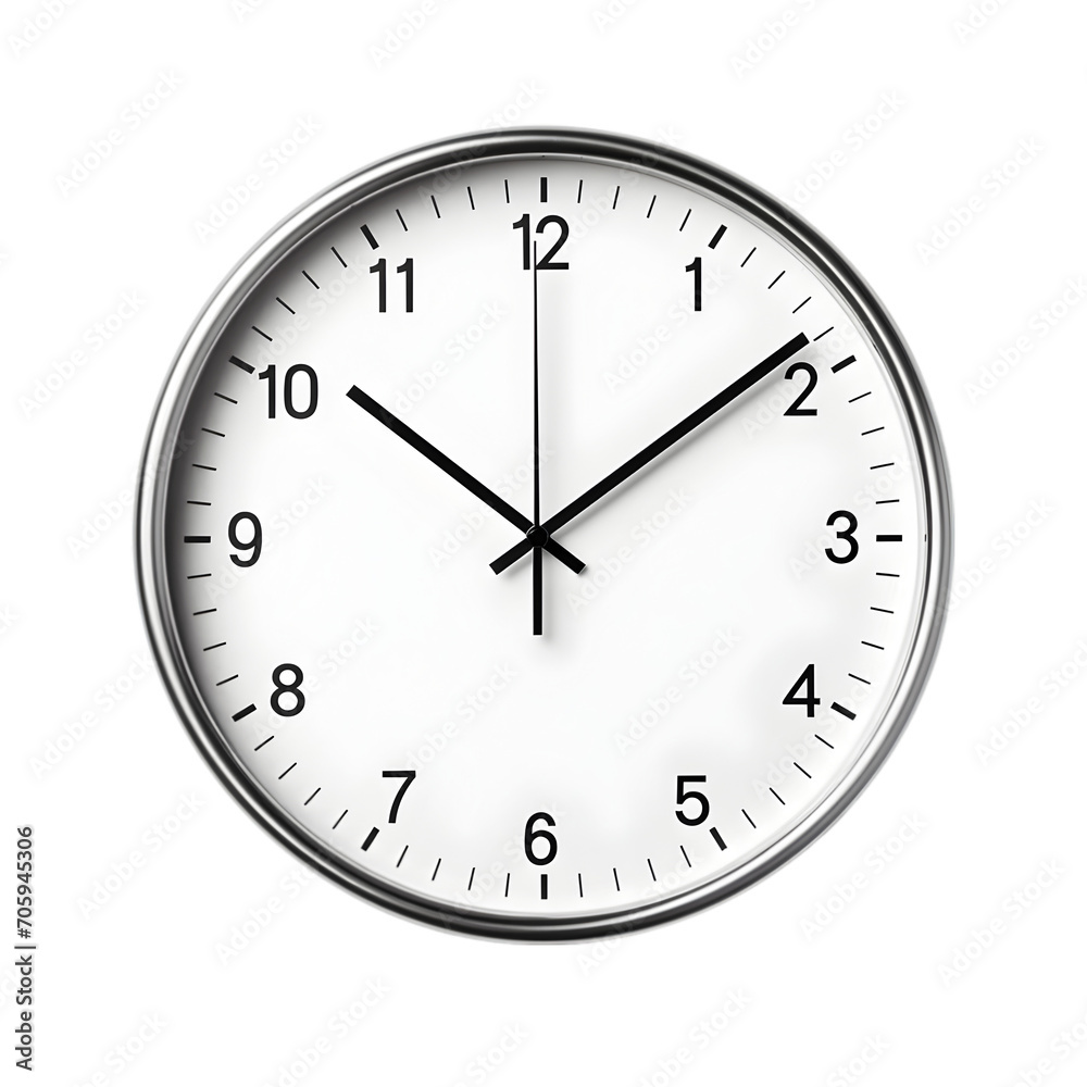 Modern Wall Clock Isolated on Transparent Background Modern Wall Clock Isolated on Transparent Background