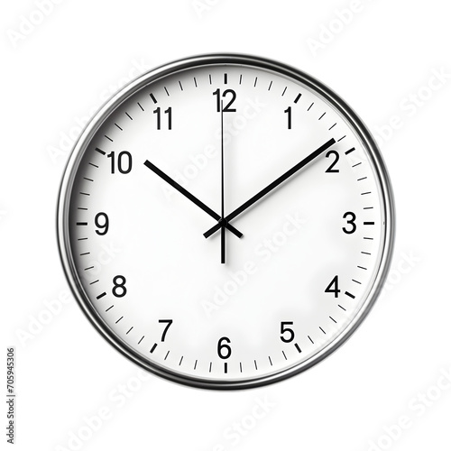 Modern Wall Clock Isolated on Transparent Background