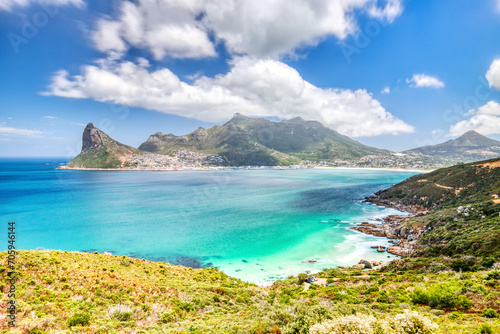 Chapman's Peak Drive Lookout over Hout Bay during a Sunny Day
