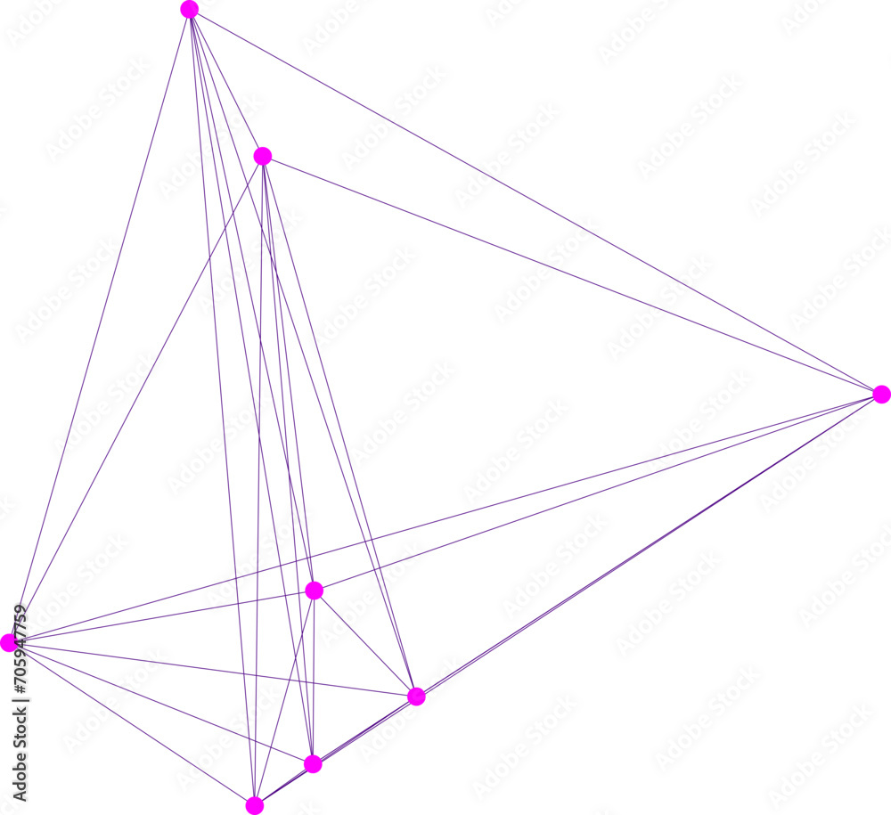 Fototapeta premium An abstract transparent node network connection design element.