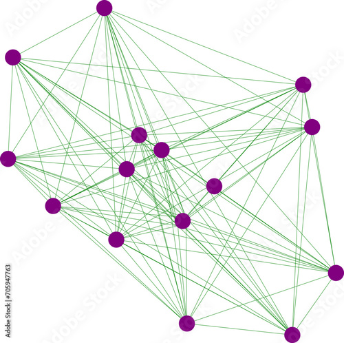 An abstract transparent node network connection design element.