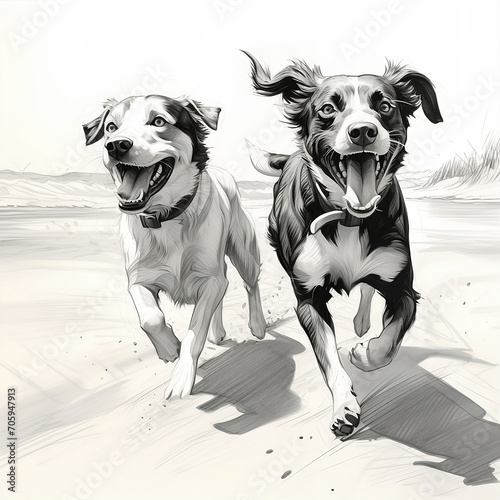 hunde  zeichnung  schwarz  wei    rennen  h  bsch  strand  portrait  tier  haustier  dogs  drawing  black  white  race  pretty  beach  portrait  animal  pet