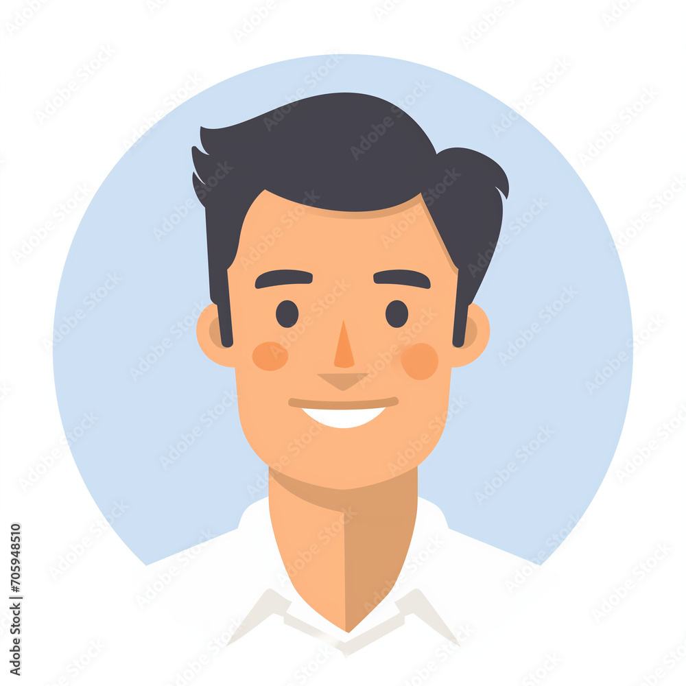 Illustration of white man, avatar in flat design Illustration of white man, avatar in flat design