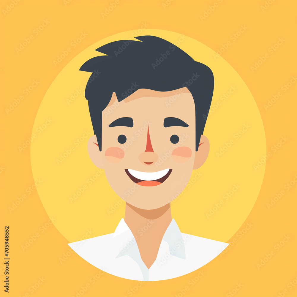 Illustration of white man, avatar in flat design Illustration of white man, avatar in flat design