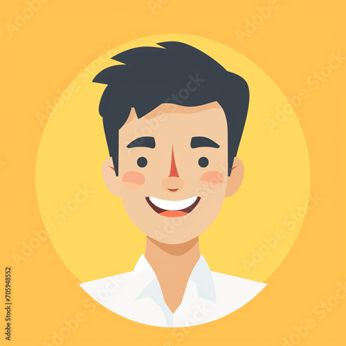 Illustration of white man, avatar in flat design