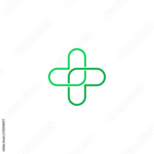 Medical logo, cross logo isolated on white background