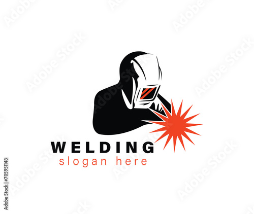 Welder Welding design logo illustration