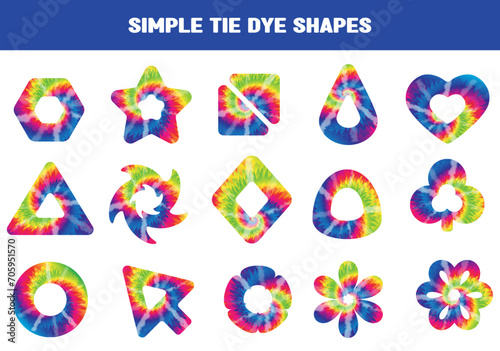 Simple Rainbow Tie Dye Shapes