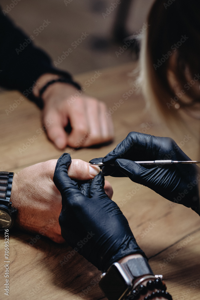Fototapeta premium men's manicure
