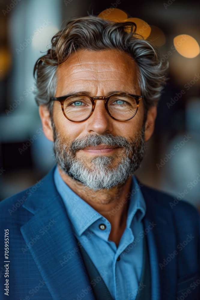 A confident and successful senior businessman in an office, exuding professionalism with a cheerful smile and stylish demeanor. A confident and successful senior businessman in an office, exuding professionalism with a cheerful smile and stylish demeanor.