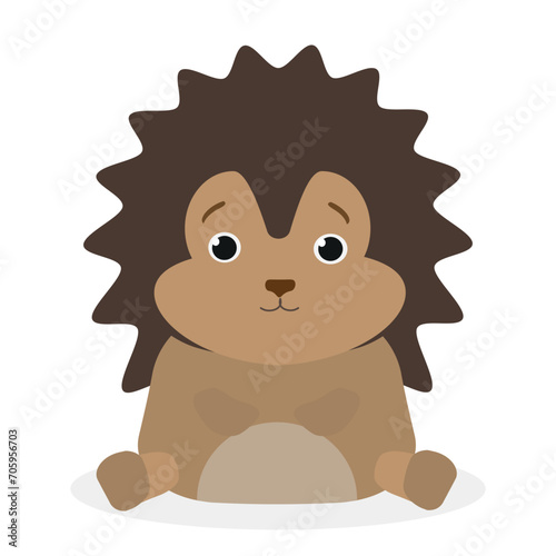 Vector hedgehog. Cute animal character. Minimal cartoon design. Sutable for apps and animation.
