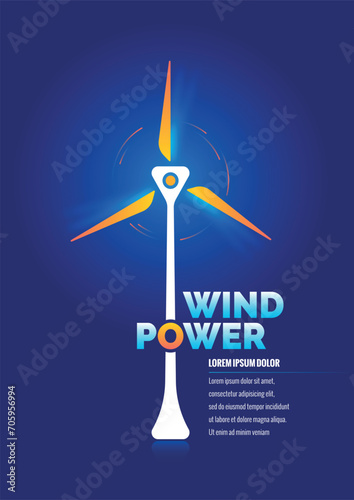 wind turbine page design. wind energy concept. energy, wind energy for industry page design