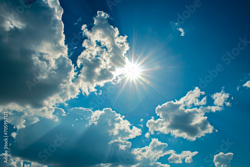 sun and a cloud in a blue sky