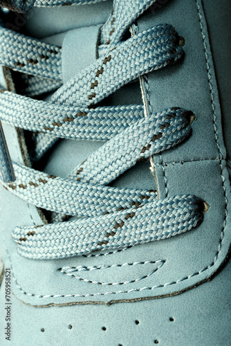Light blue demi-season leather boots
