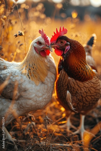 Wallpaper Mural Free range organic chickens poultry in a country farm Torontodigital.ca