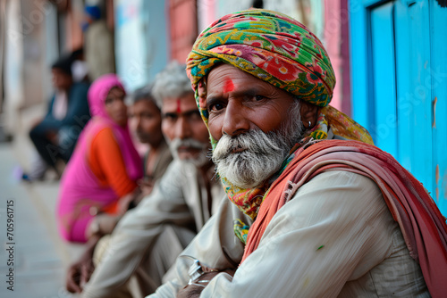 Candid street portrait captures unidentified individuals in India.