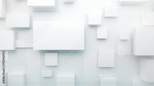 Futuristic Concept: Abstract White Square Shape on Clean Minimalistic Wallpaper AI Generated © Alex