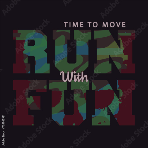 run typography. t shirt graphics . vector	