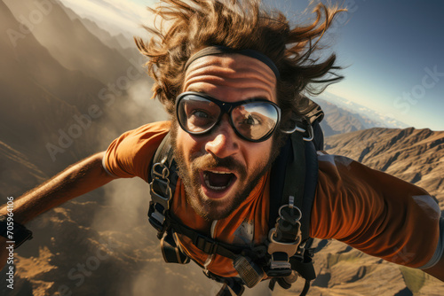 An exhilarating image of a person enjoying a thrilling adventure sport, symbolizing the adrenaline-fueled experiences made attainable by effective financial planning. Generative Ai.