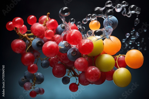 Capturing the organization of molecules in a carbohydrate, highlighting their role in energy storage and structure. Metamorphosis, life, happiness photo