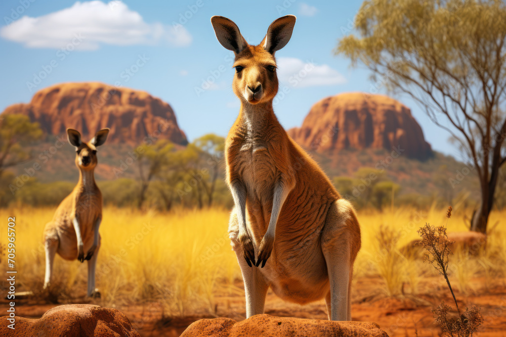Captivating portrayal of the red kangaroo as an emblem of Australia ...
