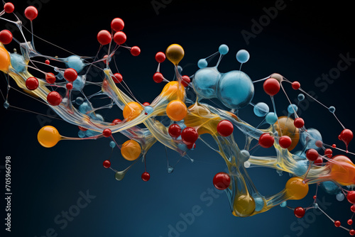 Photographing the arrangement of molecules in a polysaccharide, illustrating its diverse roles in cellular structures and energy storage. Metamorphosis, life, happiness photo