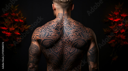 Man with Large Tattoo from Behind