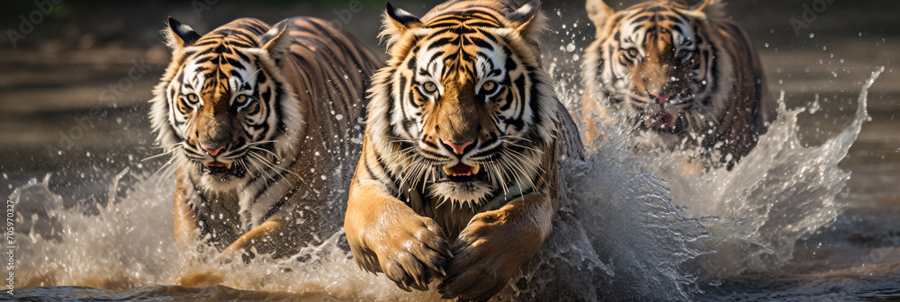 Tigers in a Majestic Water Duel