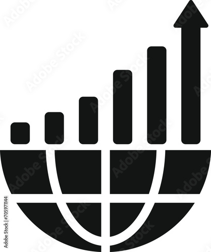 Emerging market icon simple vector. Payment global chart. Direct customer